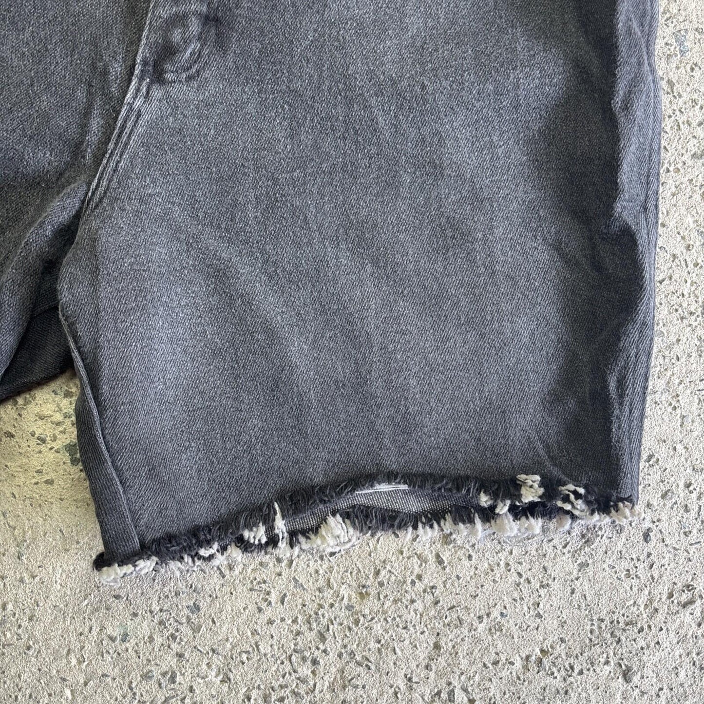 Black Cut Off Wrangler Denim Jean Shorts | W30"