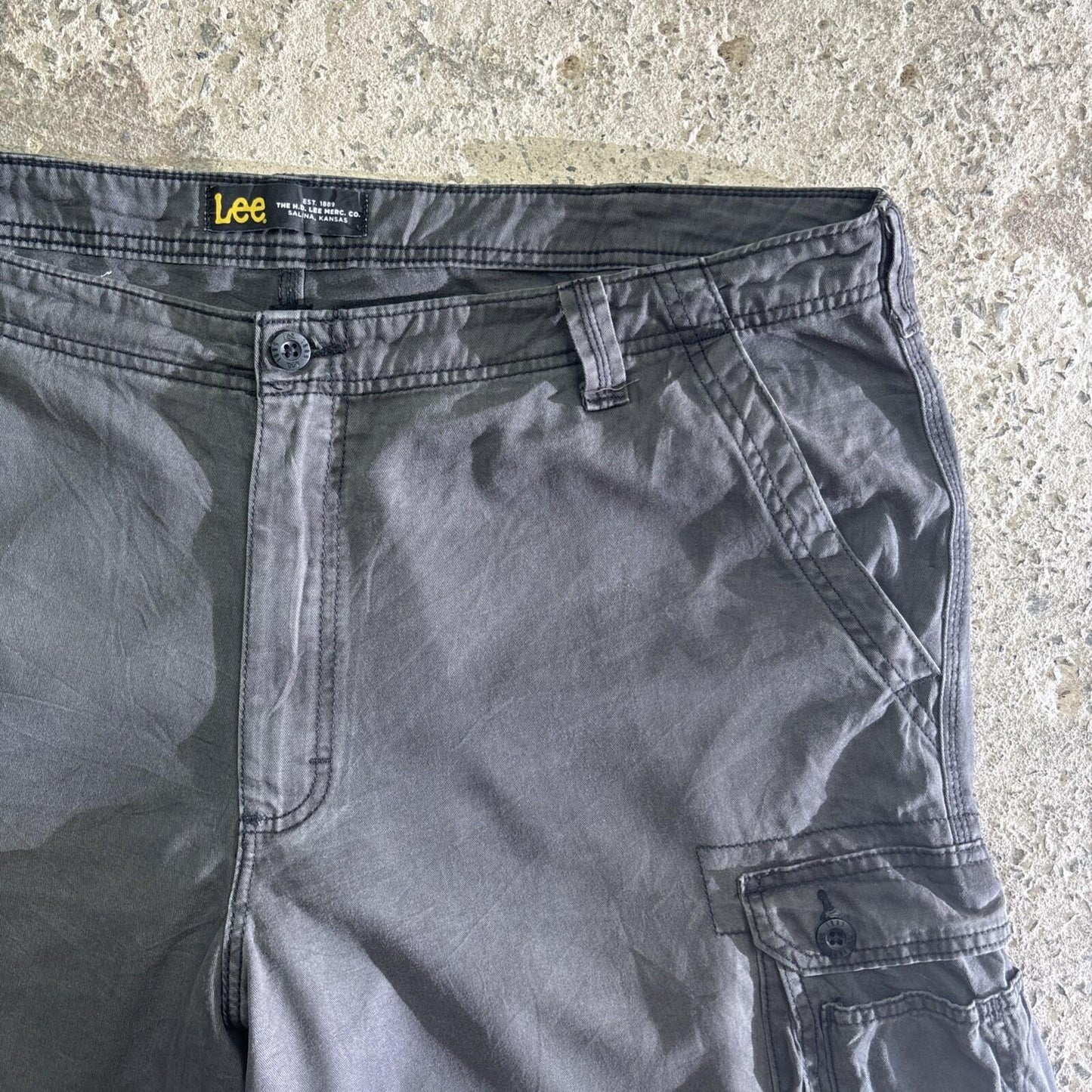 Dark Grey Lee Cotton Cargo Shorts | W42"