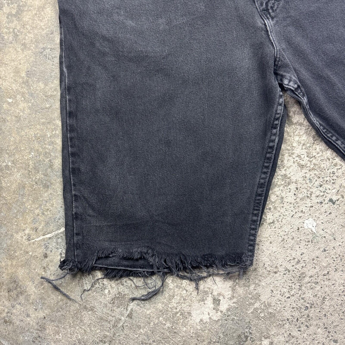 Black Denim Wrangler Cut Off Jean Shorts | W40"