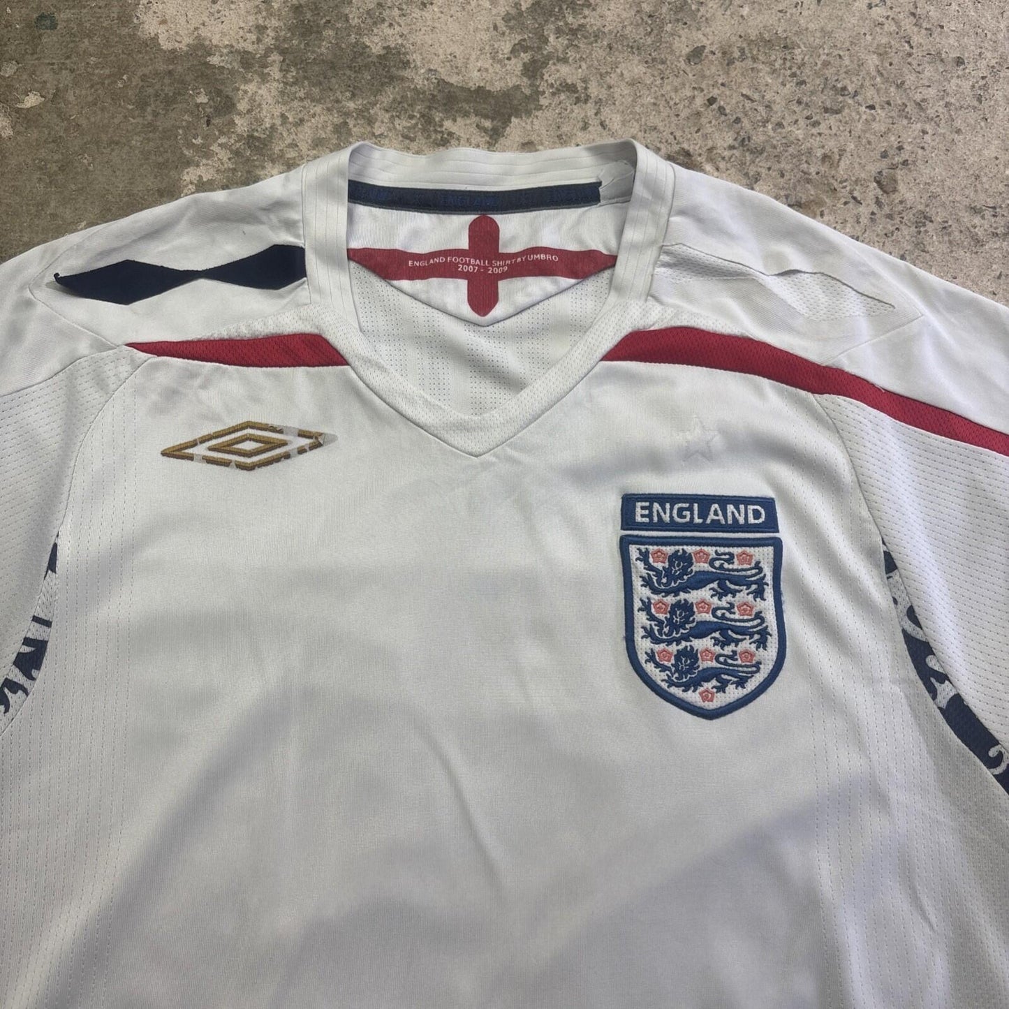 White Umbro England 2007/09 Football Home Shirt | Size: S