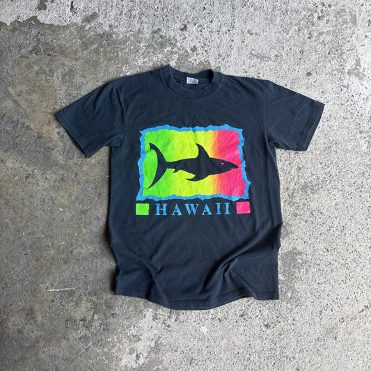 Vintage Navy Hawaii Print Graphic Single Stitch T-Shirt | Size M