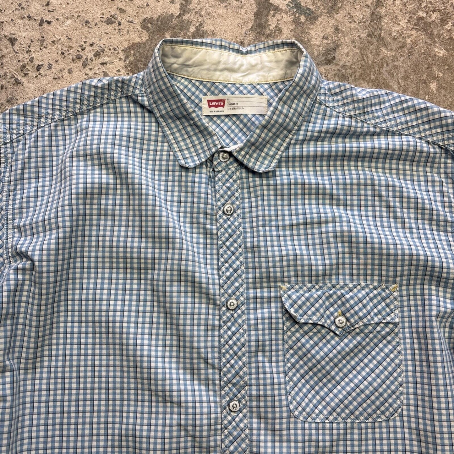 Blue Levi’s Chequered Short Sleeved Shirt Men’s  - XL