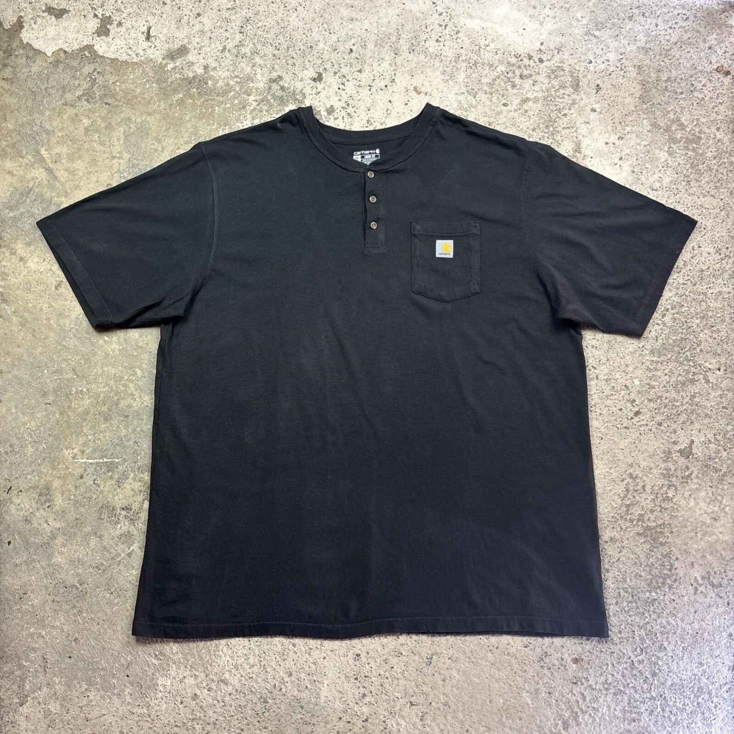 Black Carhartt Button Up Loose T-Shirt With Chest Pocket | Size 3XL