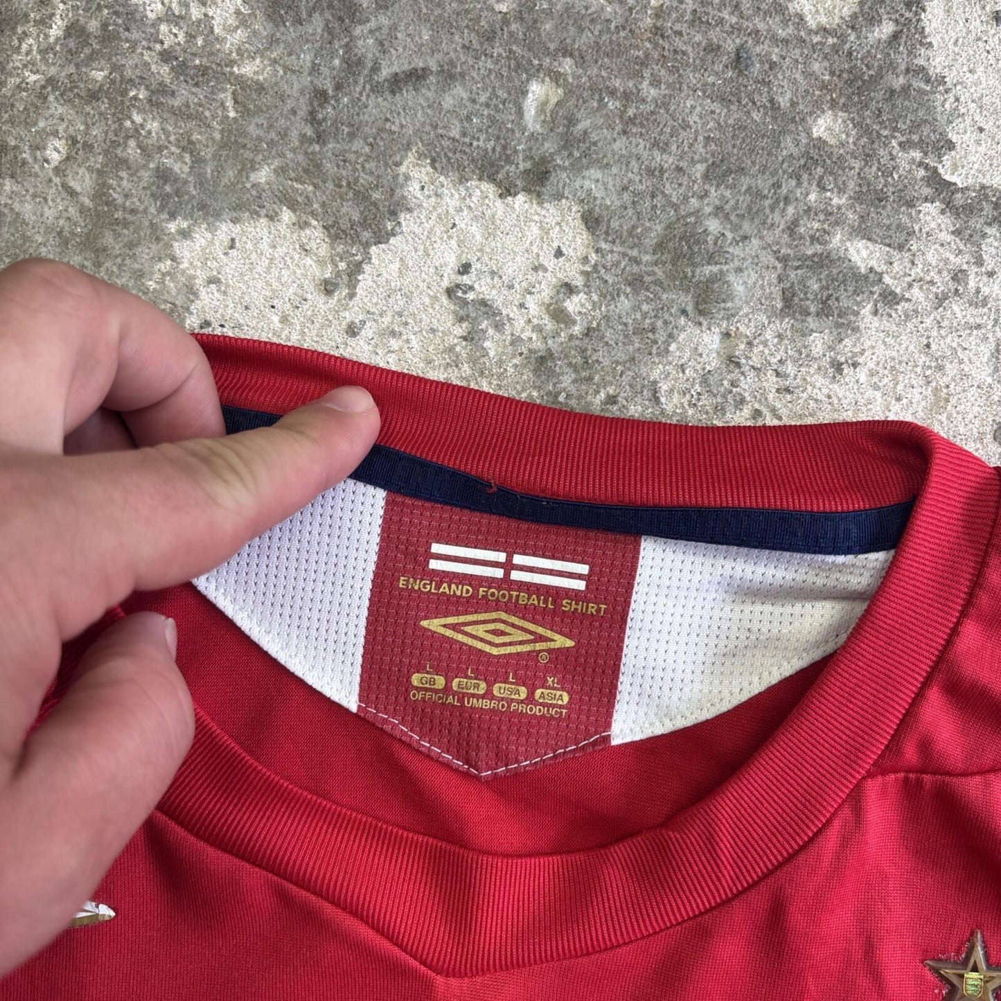 2006-09 Red Umbro Rooney #9 England Away Football Men’s Shirt | L