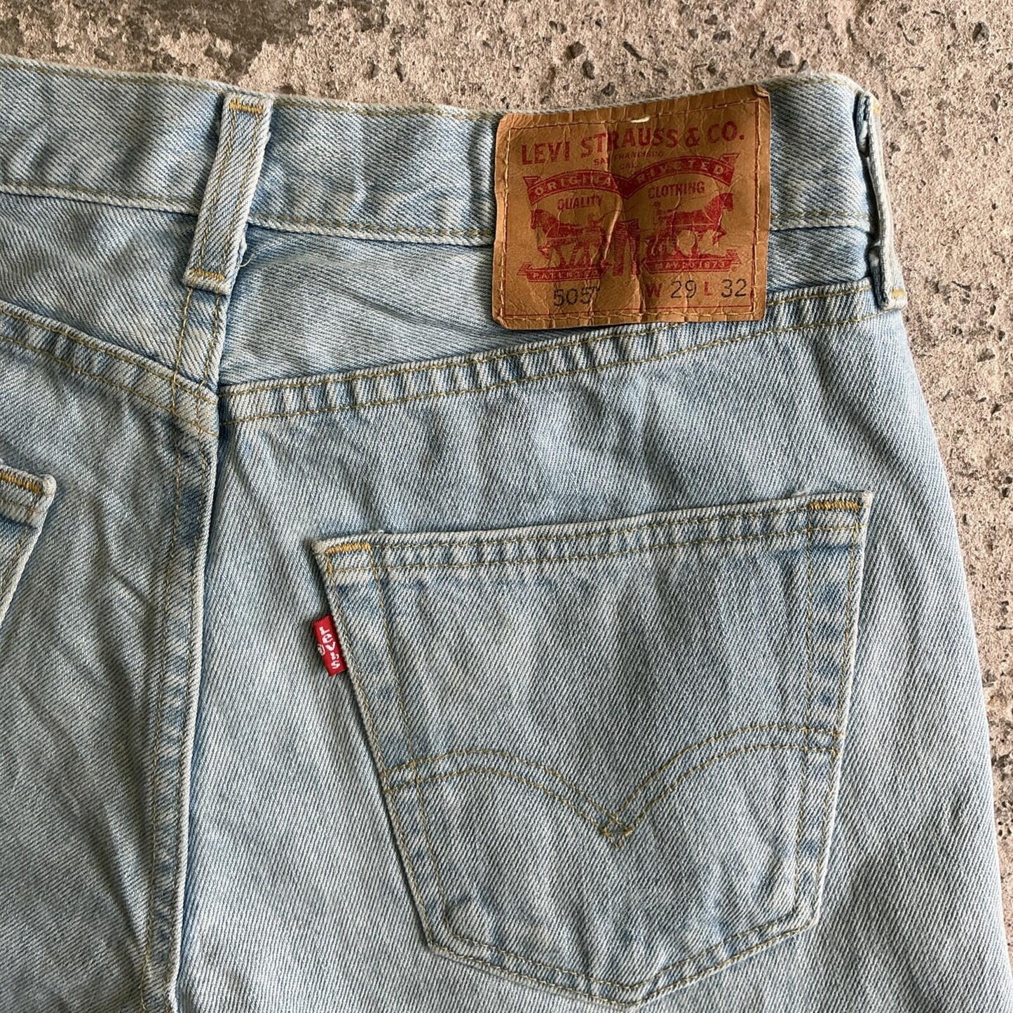 Light Blue Levi’s Cowboy Print Jean Shorts | W29
