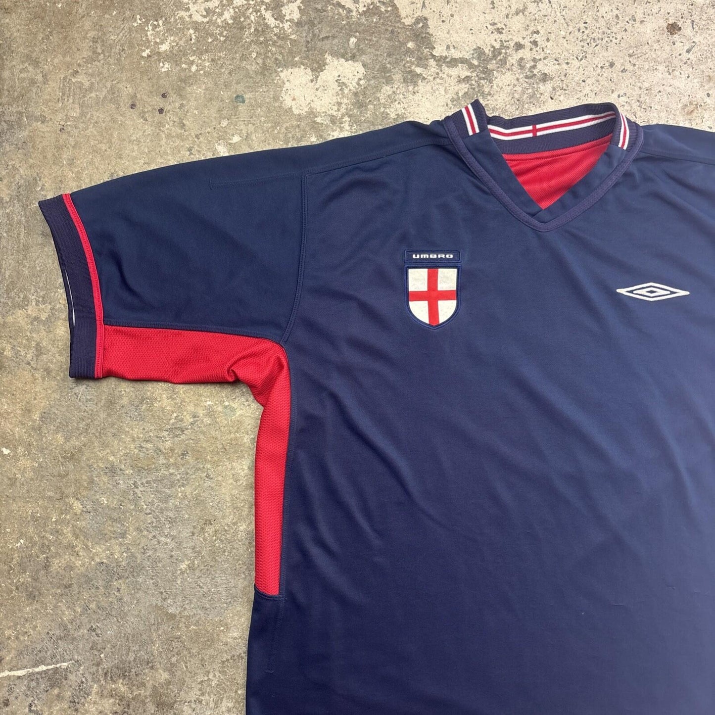 Navy & Red Reversible England Umbro 2002/2004 Football Shirt | Size XL