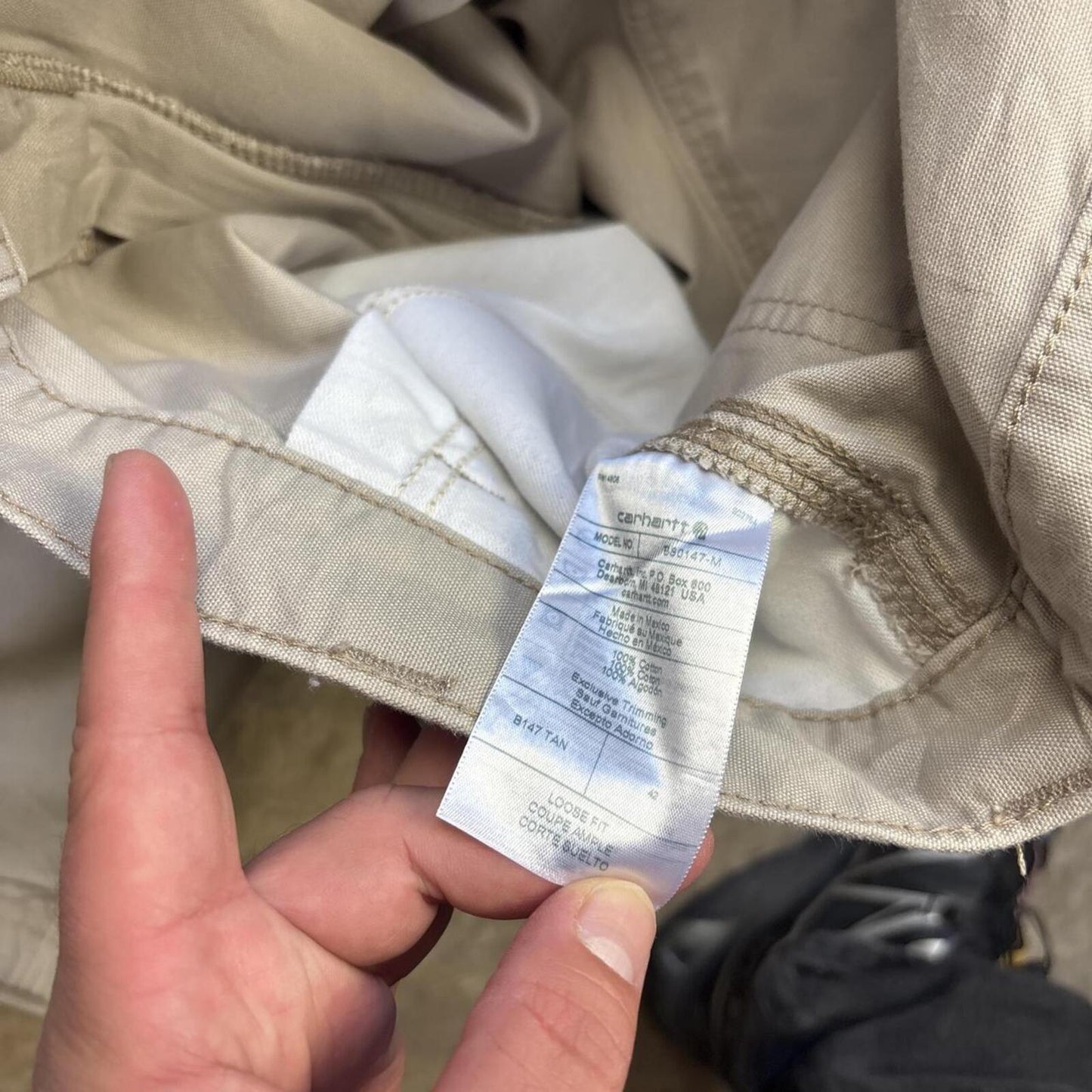 Cream Carhartt Carpenter Shorts - W42