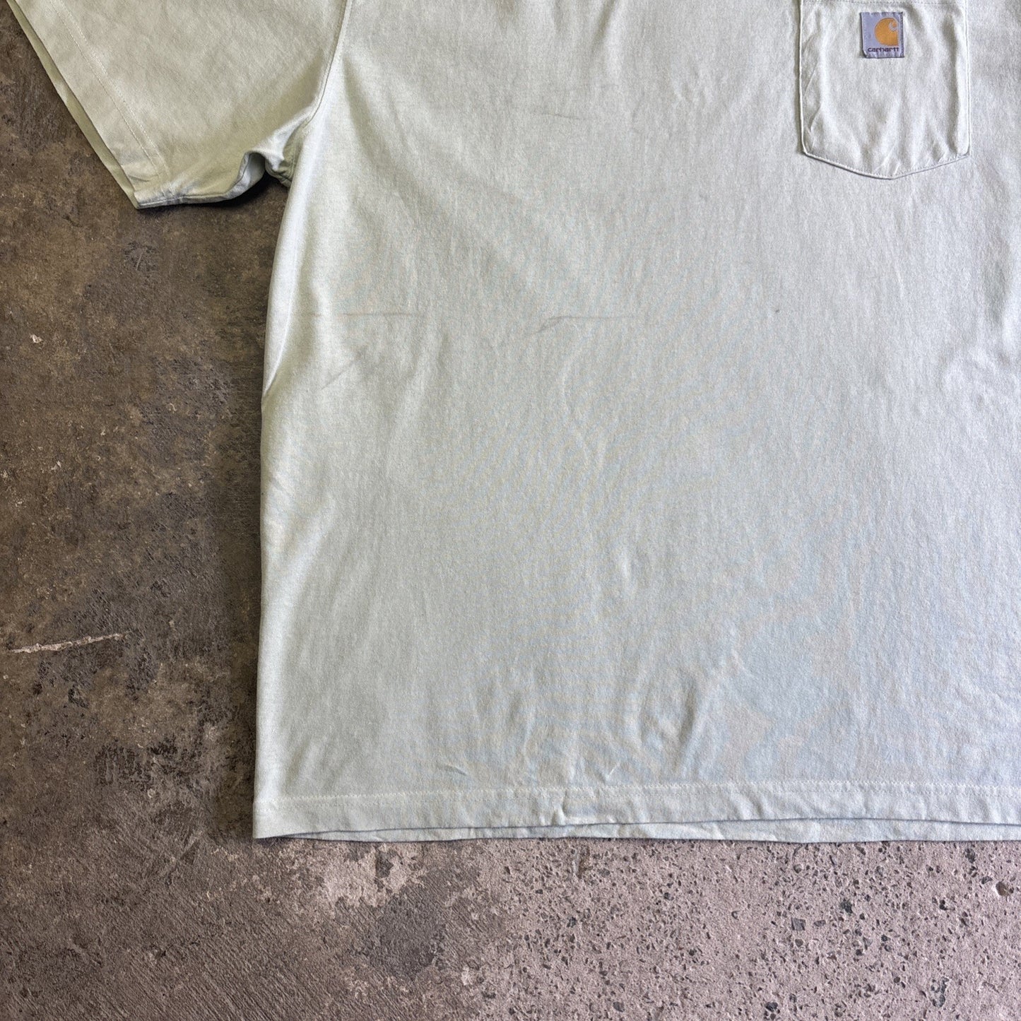 Light Green Carhartt Chest Pocket T-Shirt W/ Embroidered Logo | Size: XL