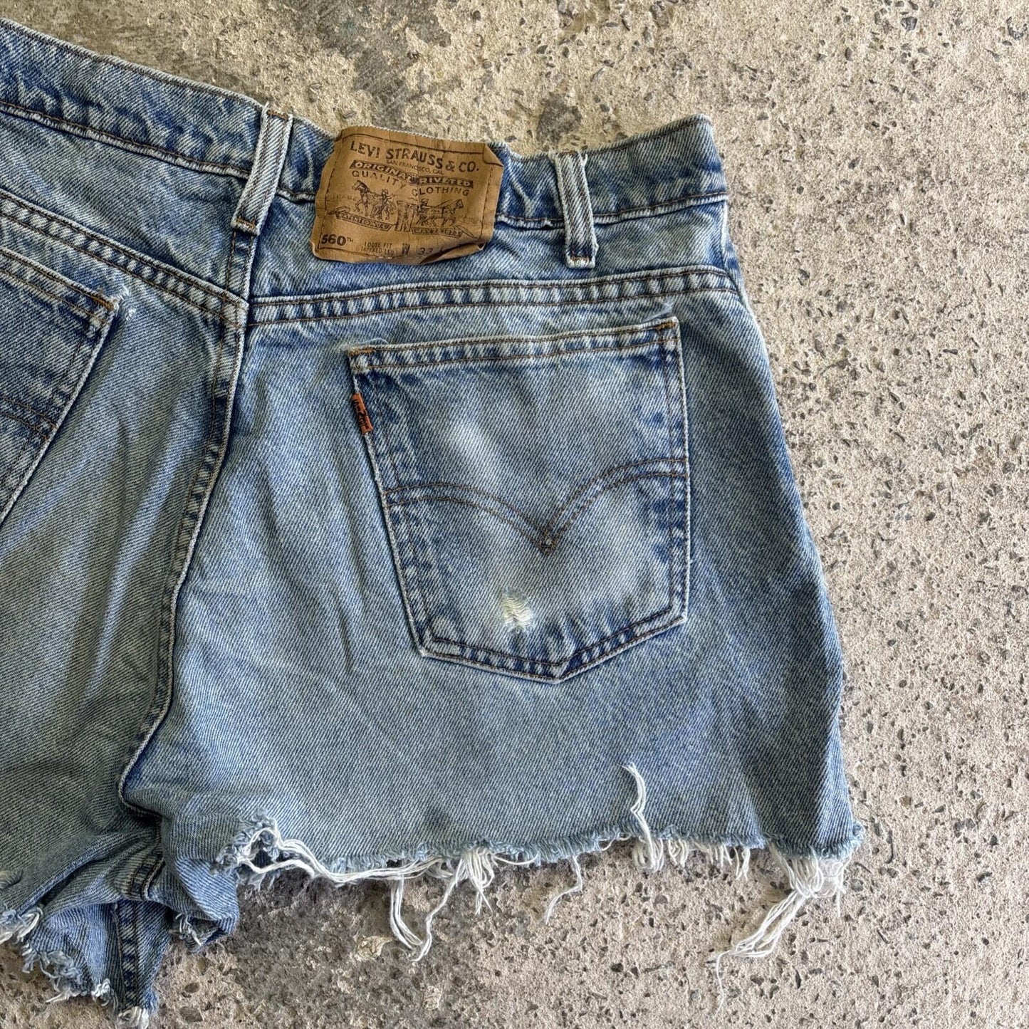 Light Blue Denim Levi’s Cut Off Short Shorts | W33"