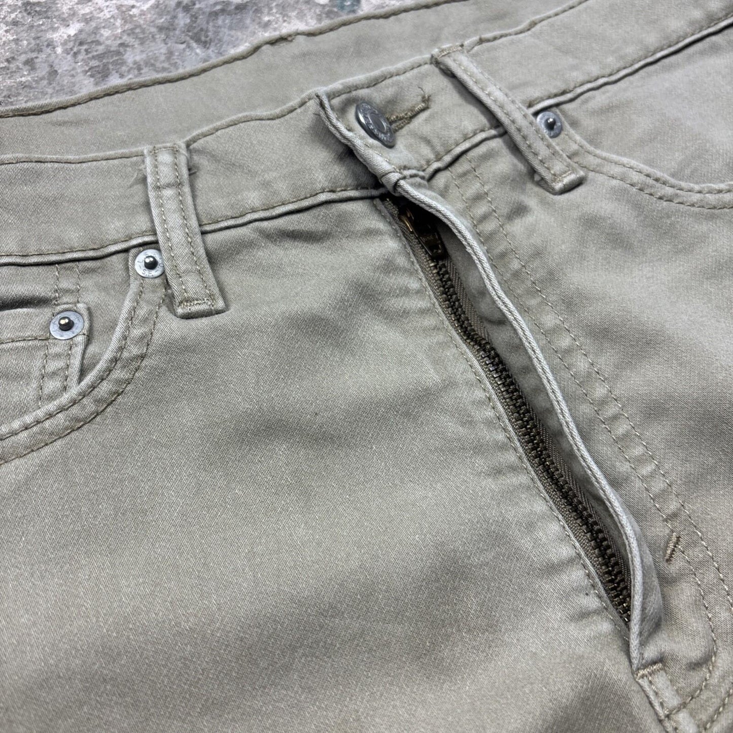 Khaki Green Levi’s 510 Cut-Off Cotton Shorts | W34"