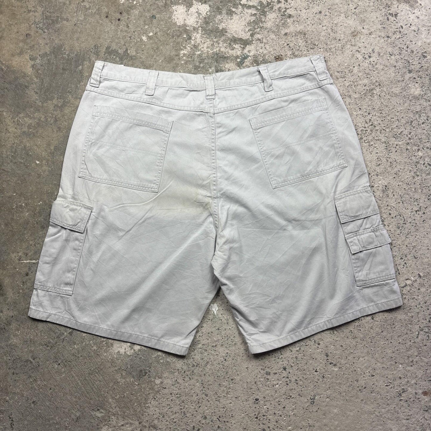 Cream Wrangler Cotton Cargo Shorts | W40"