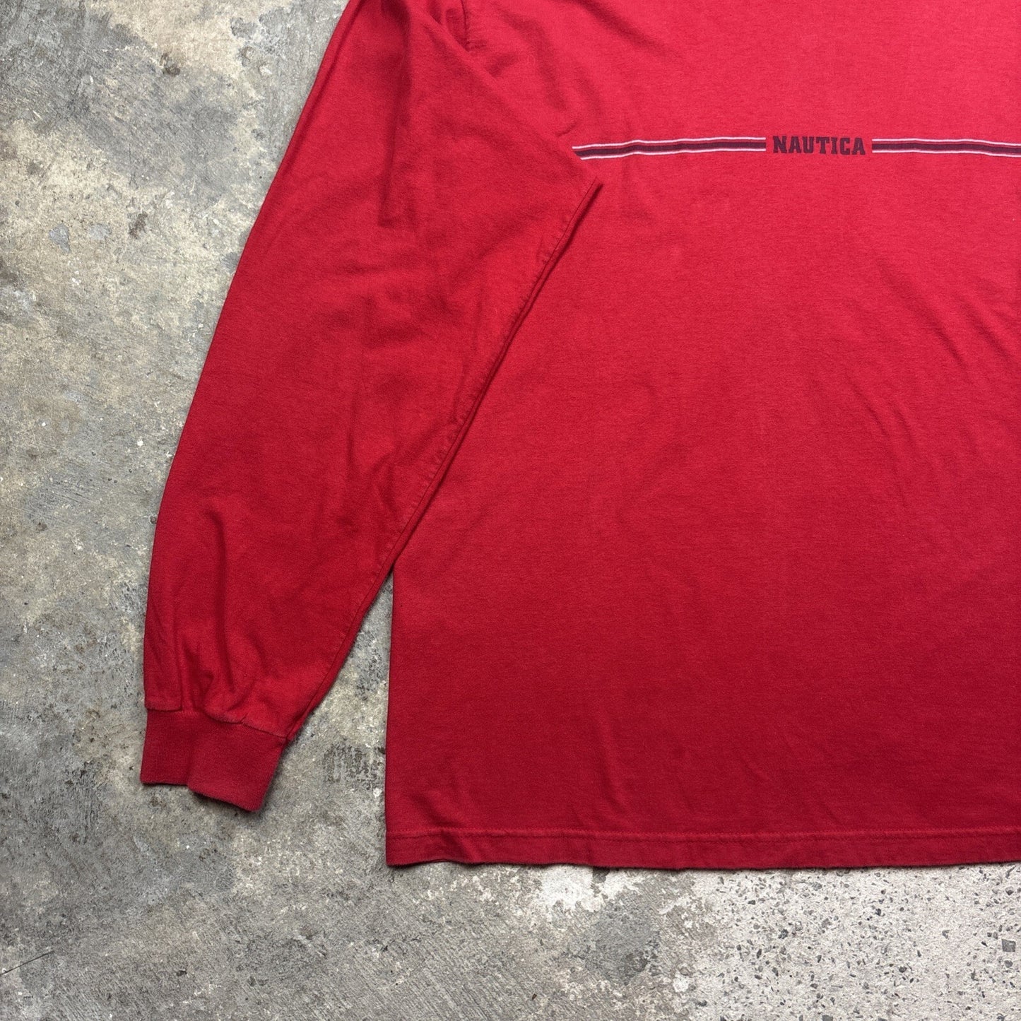 Red Long-Sleeve Náutica Graphic T-Shirt | Size: 2XL
