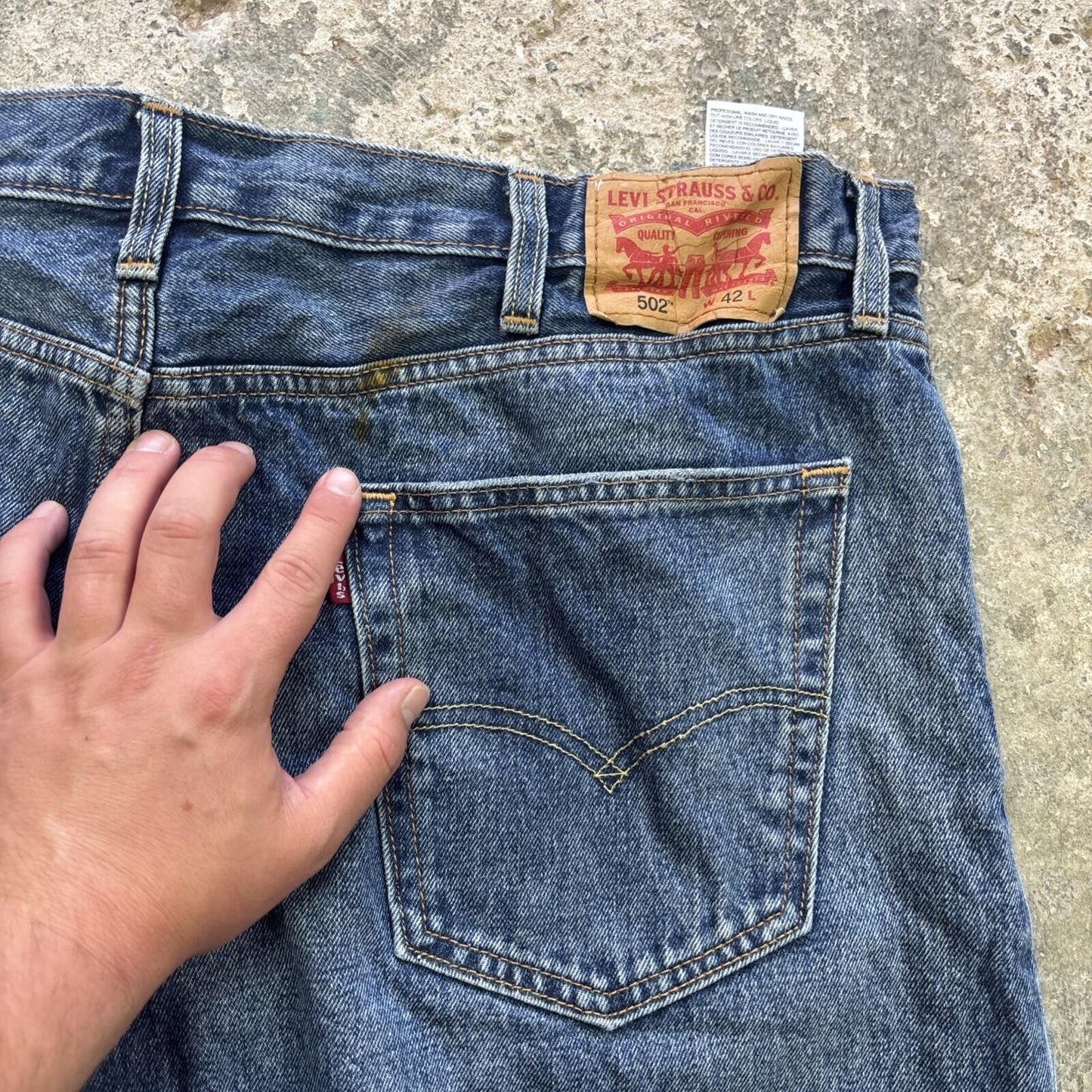 Distressed Blue Denim Levi’s 502 Men’s Cut Off Shorts | W42