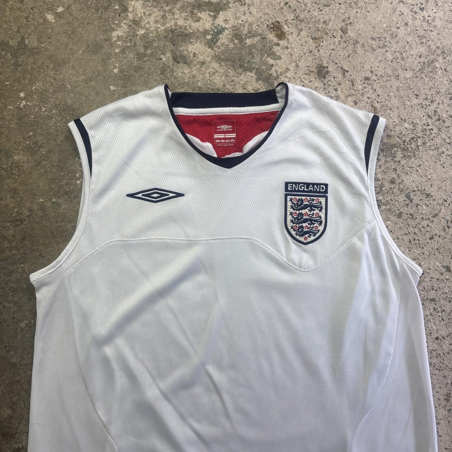 White 2000s Umbro England Football Training Vest | Size: L