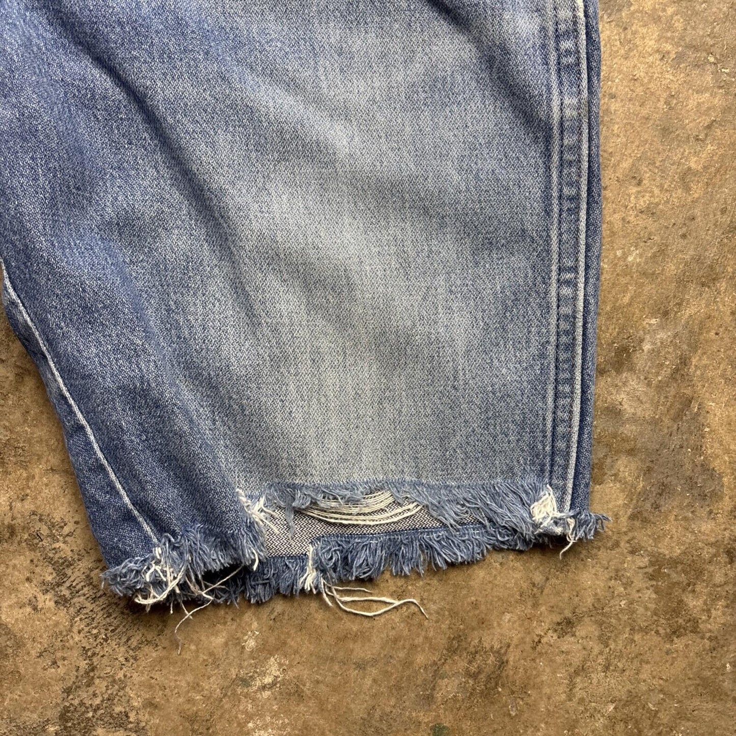 Blue Denim Wrangler Men’s Cut Off Shorts | W36