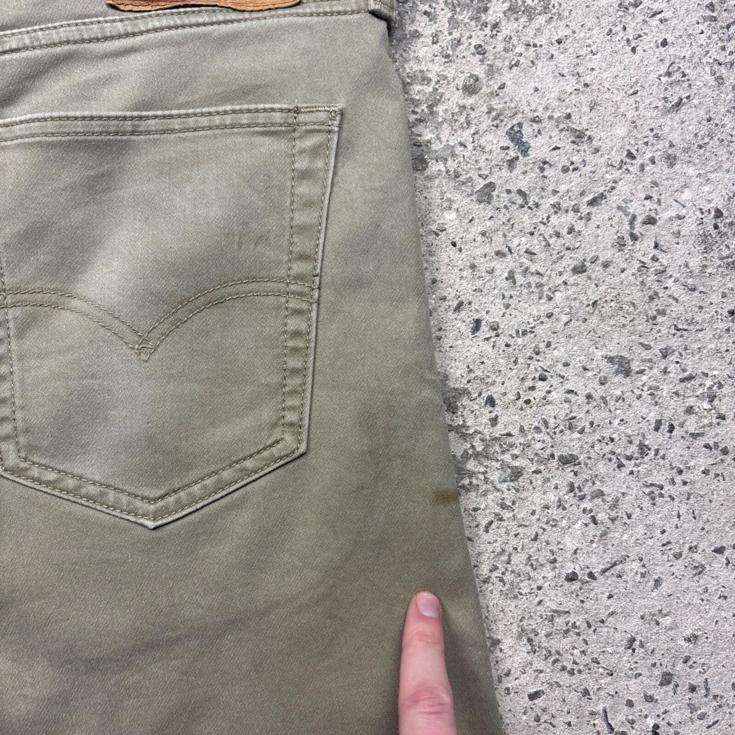 Khaki Green Levi’s 510 Cut-Off Cotton Shorts | W34"