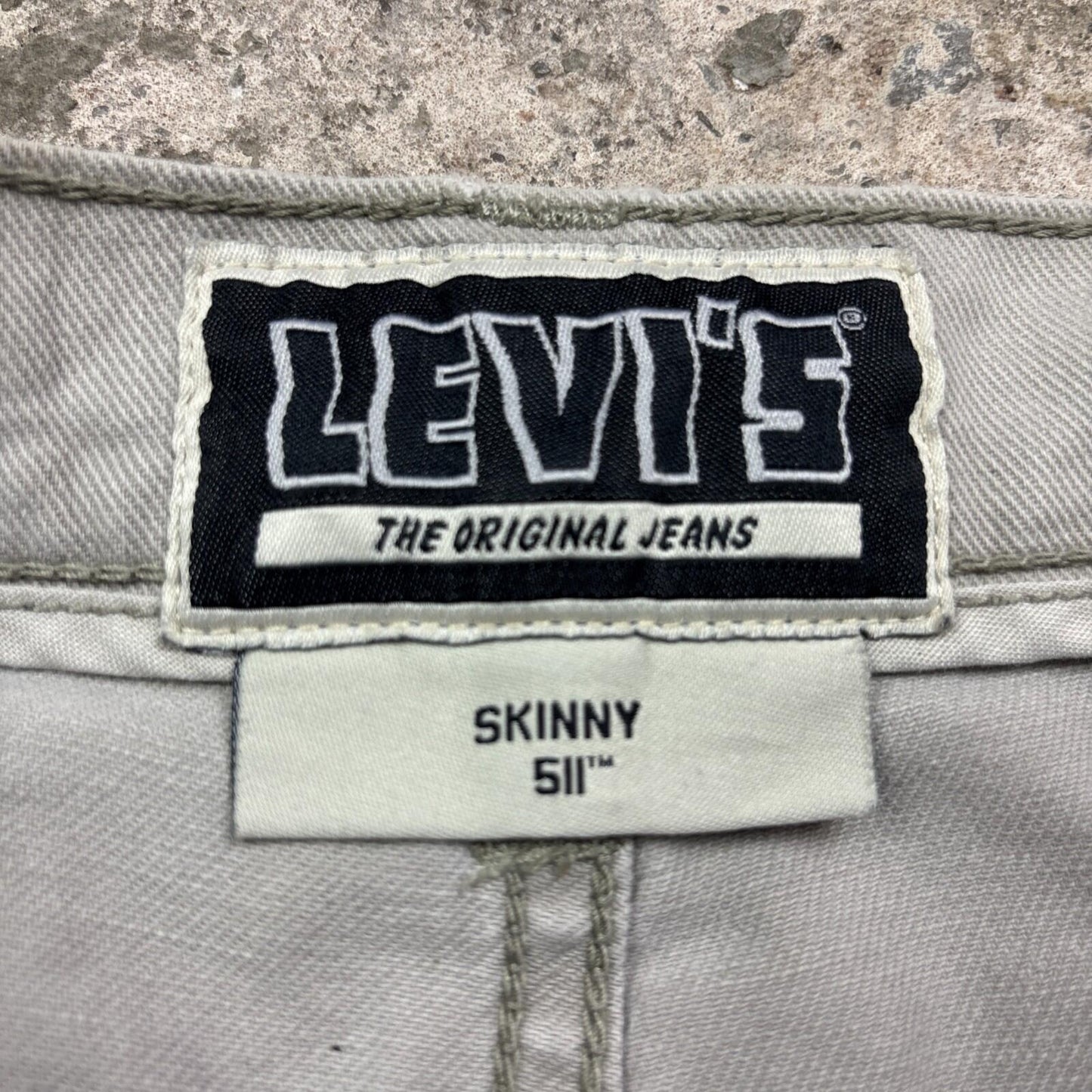 Beige Denim Levis 511 Skinny Cut Off Jean Shorts | W31"