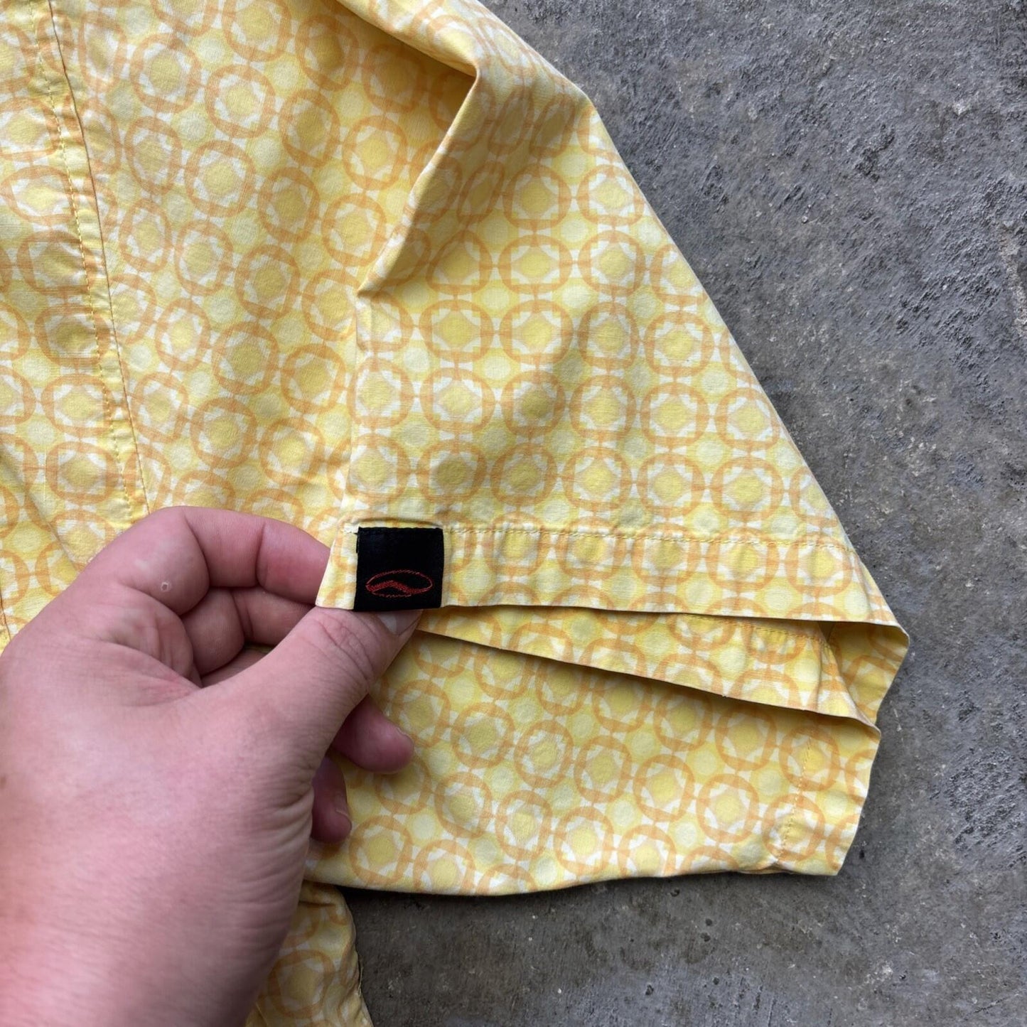 Vintage Yellow Patterned Vans Men’s Short Sleeved Shirt - XL