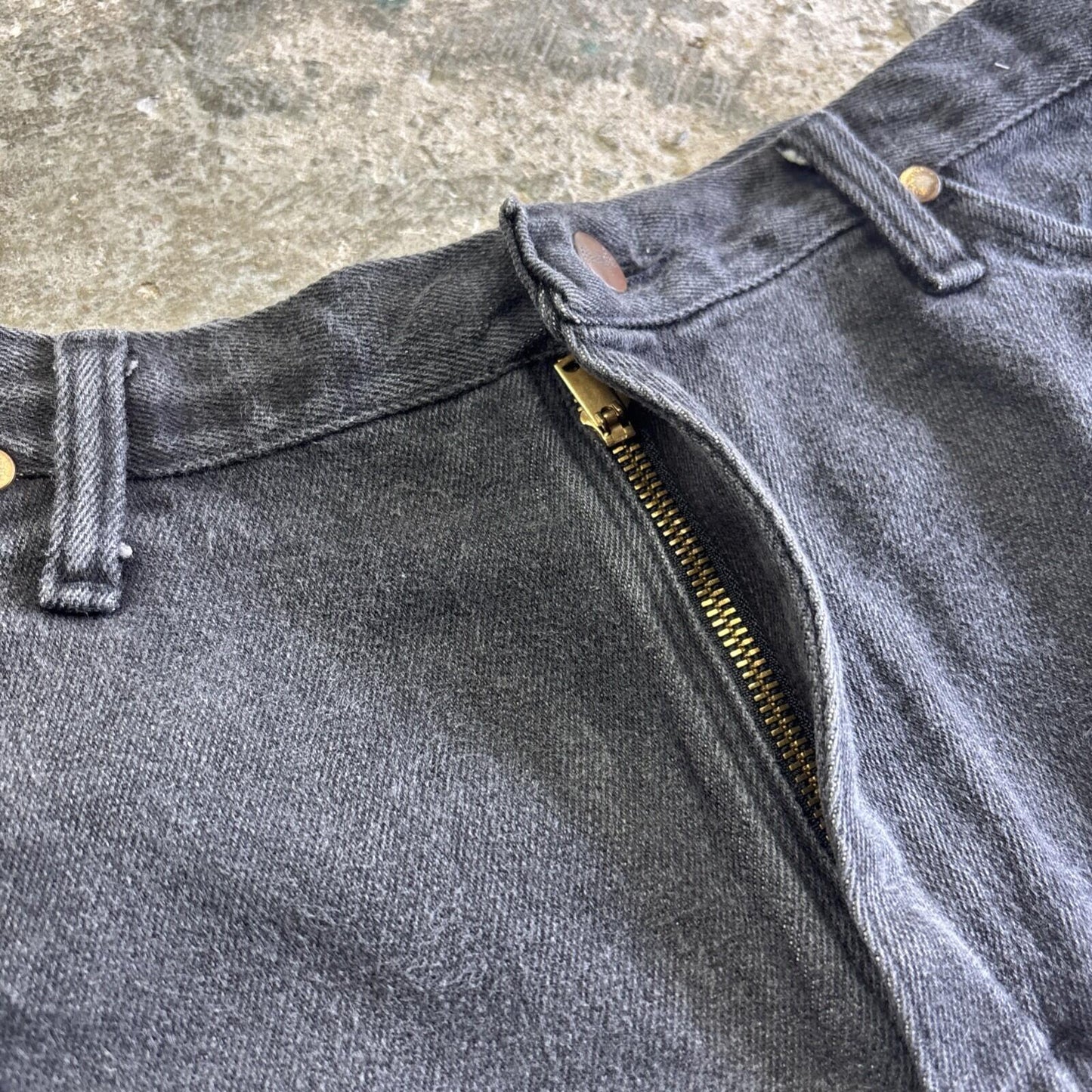 Black Cut Off Wrangler Denim Jean Shorts | W30"