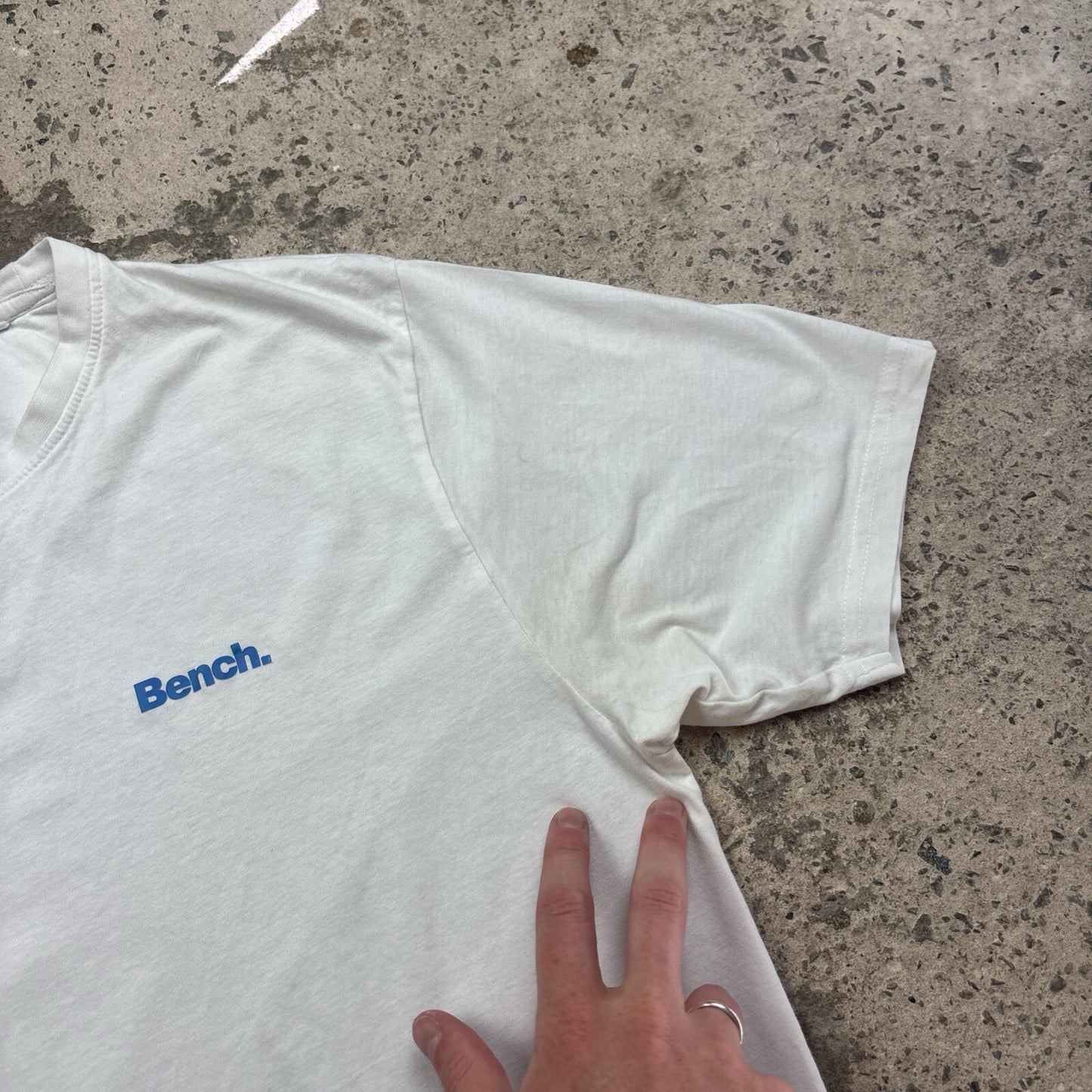 White Bench Logo Print T-Shirt | Size XL