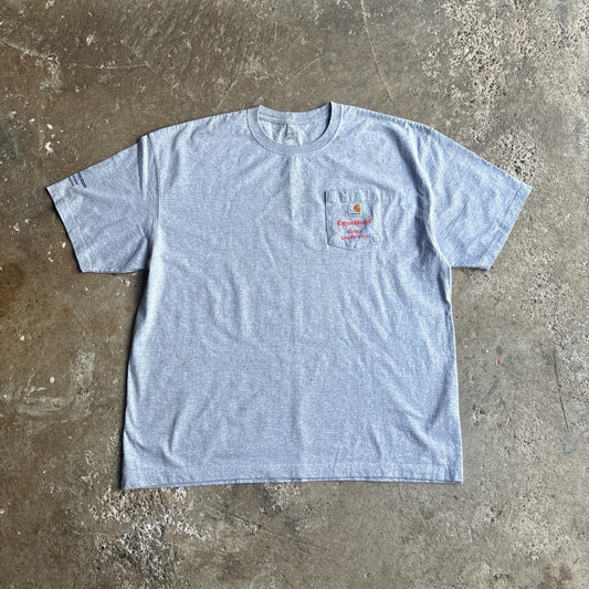 Grey Carhartt Single Pocket Exon Mobil T-Shirt