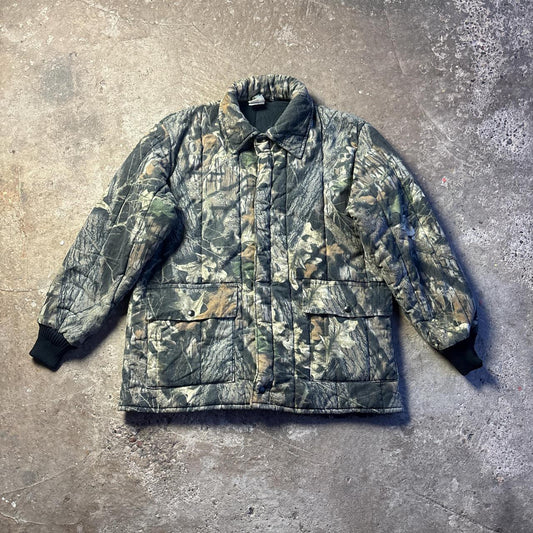 Quilted Woodland Print Full Zip Jacket - L