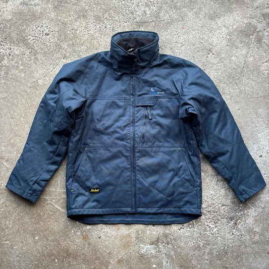 Navy Snickers workwear jacket with embroidered logos