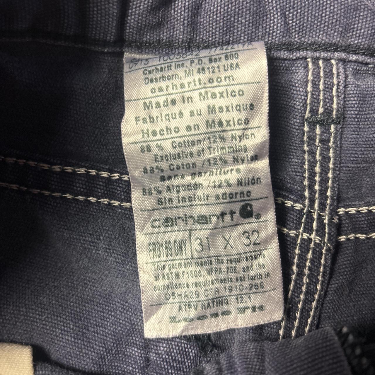 Navy Carhartt FR Cotton Carpenter Trousers - W31