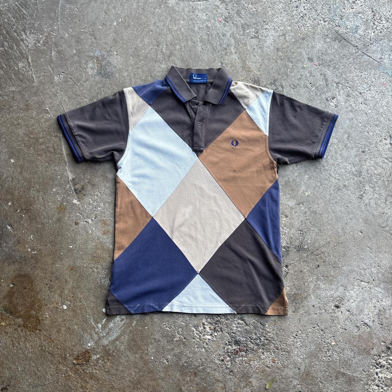 Incredible Fred Perry Brown Check Print Polo Shirt