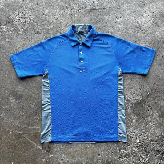00s Blue and grey Nike polo shirt