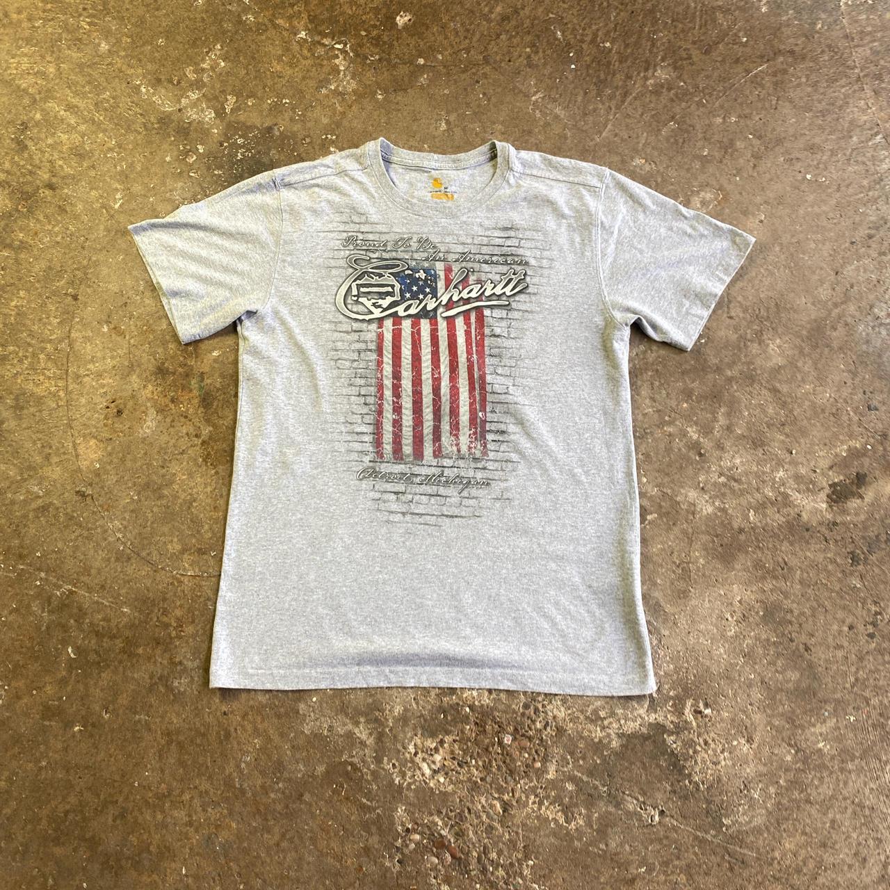 Grey Carhartt Graphic USA T-Shirt - M