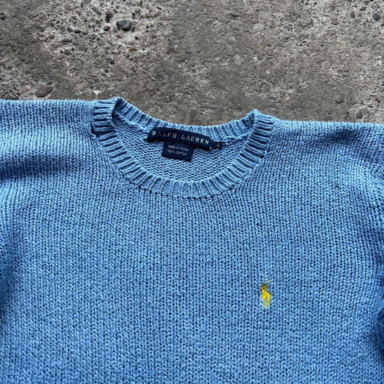 90s Blue Ralph Lauren knitted sweater - s