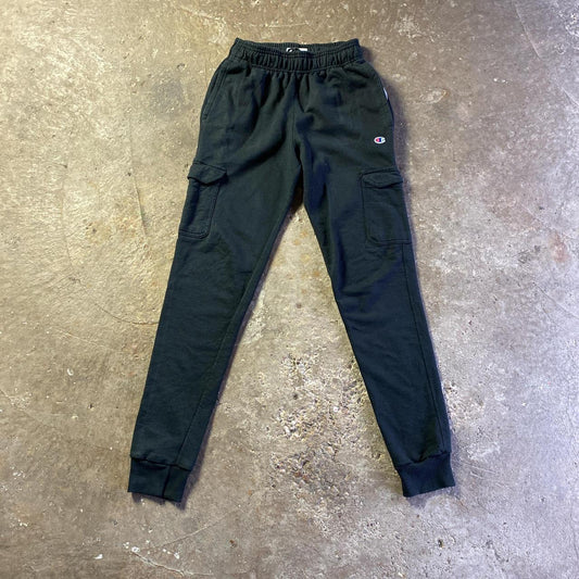 Black Slim Champion Cargo Track Pants - S