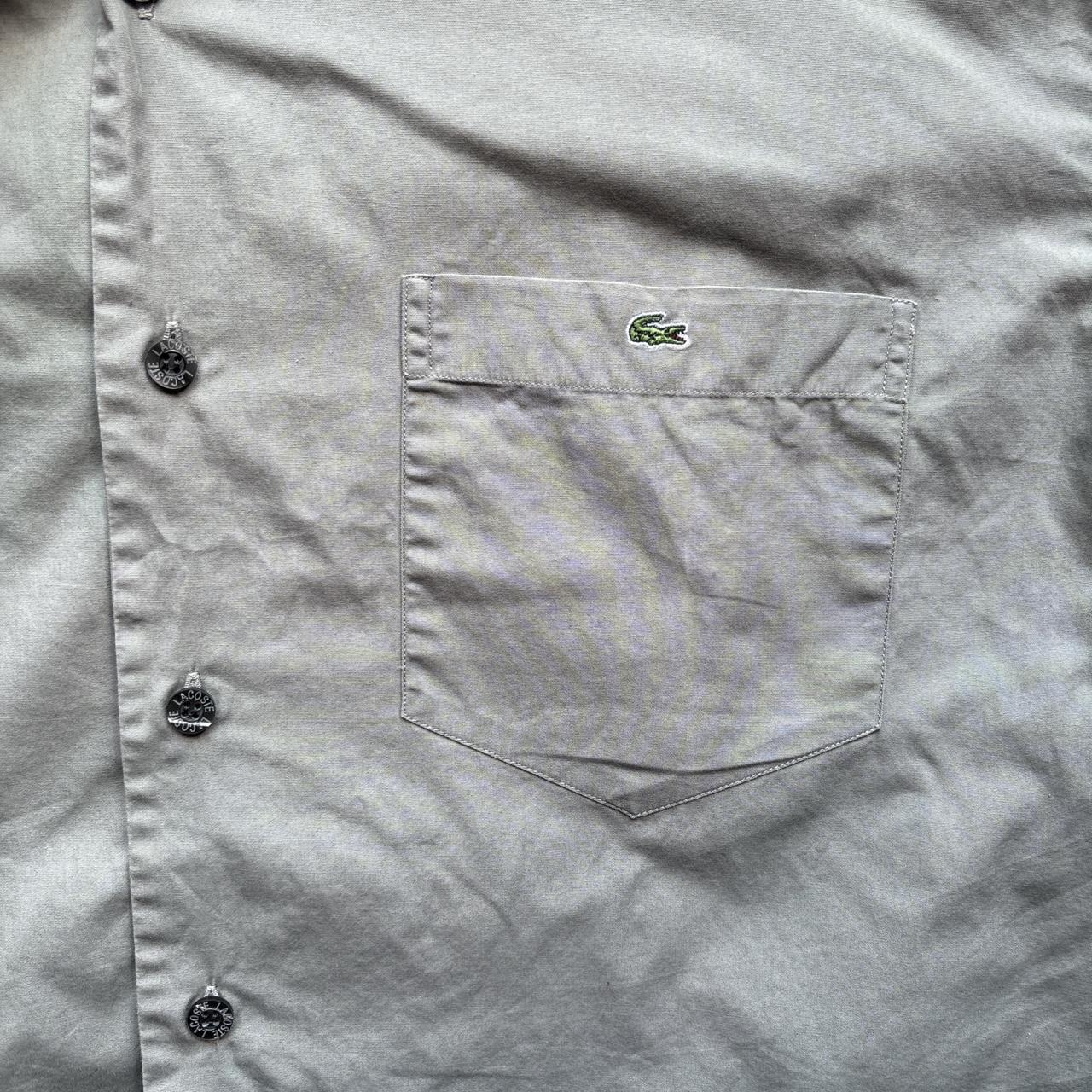 Light Green Patterned Lacoste Short Sleeve Shirt