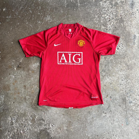 Red Manchester United 07/08 Nike Home Shirt - M