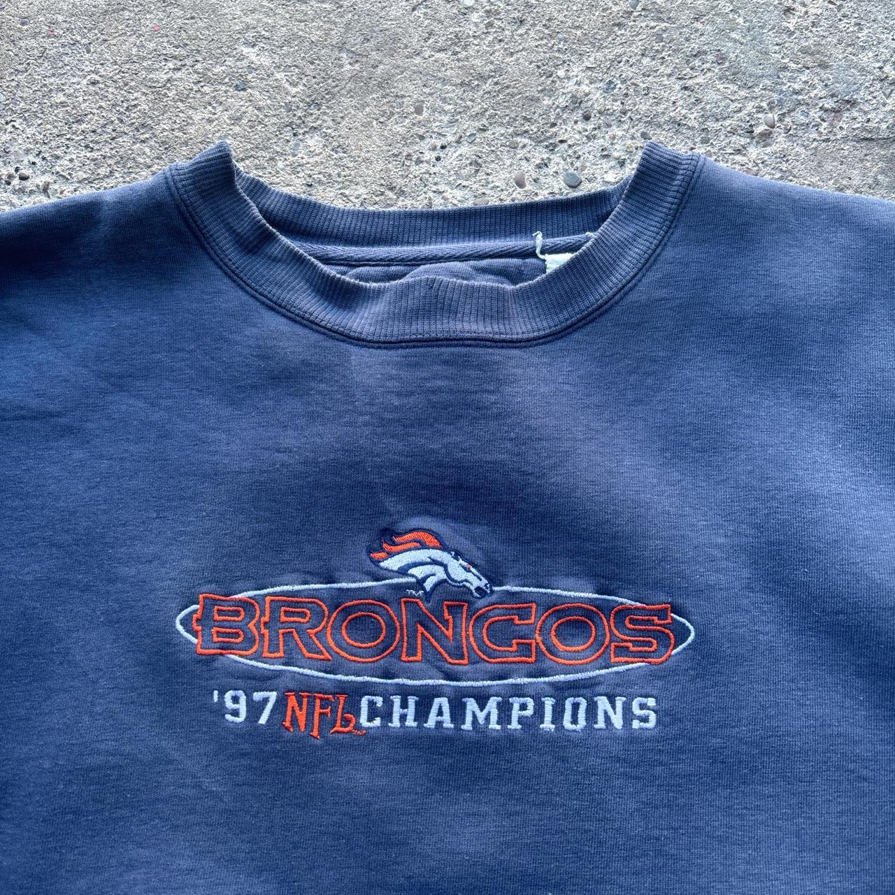Navy Denver Broncos 91” Champions Majestic sweatshirt - XL