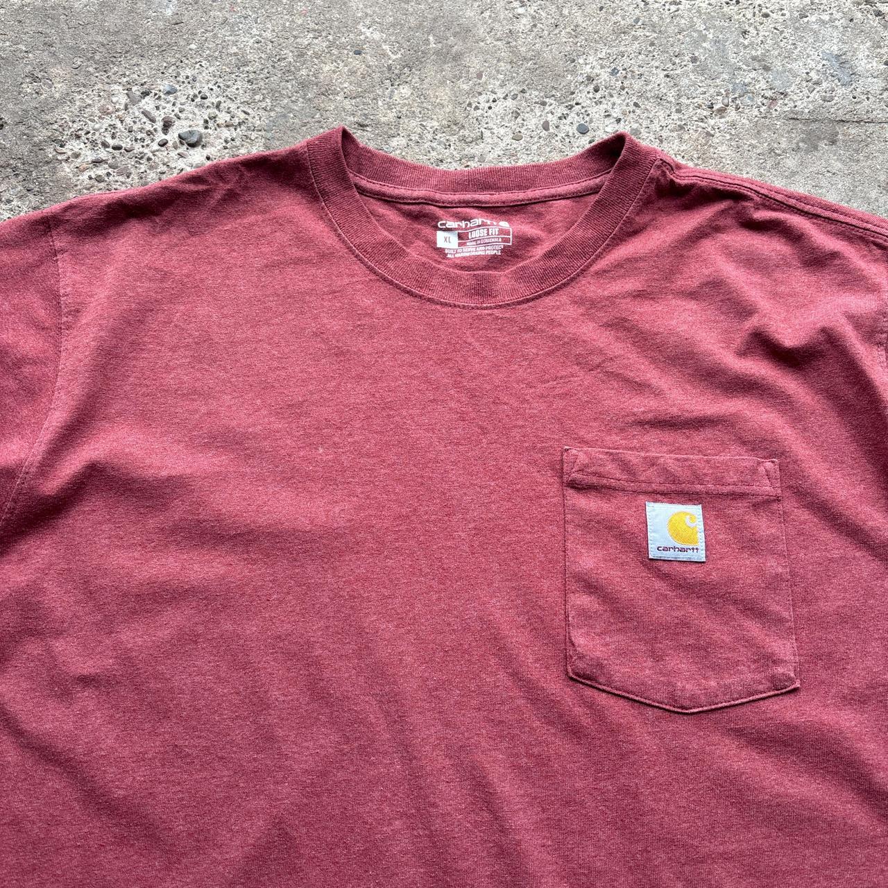 Red Carhartt single pocket t-shirt - XL