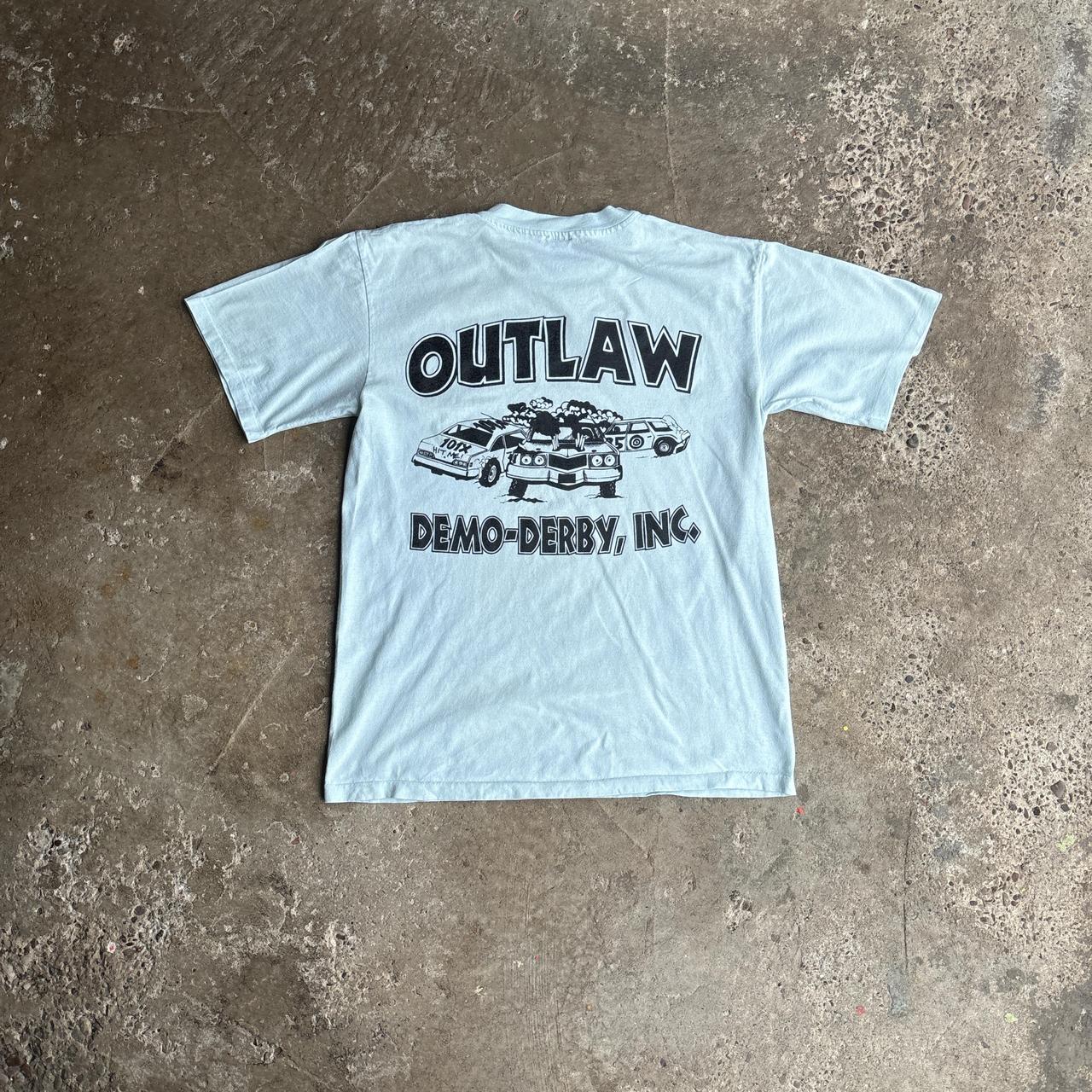Light Blue ‘Outlaw’ Graphic T-Shirt - M