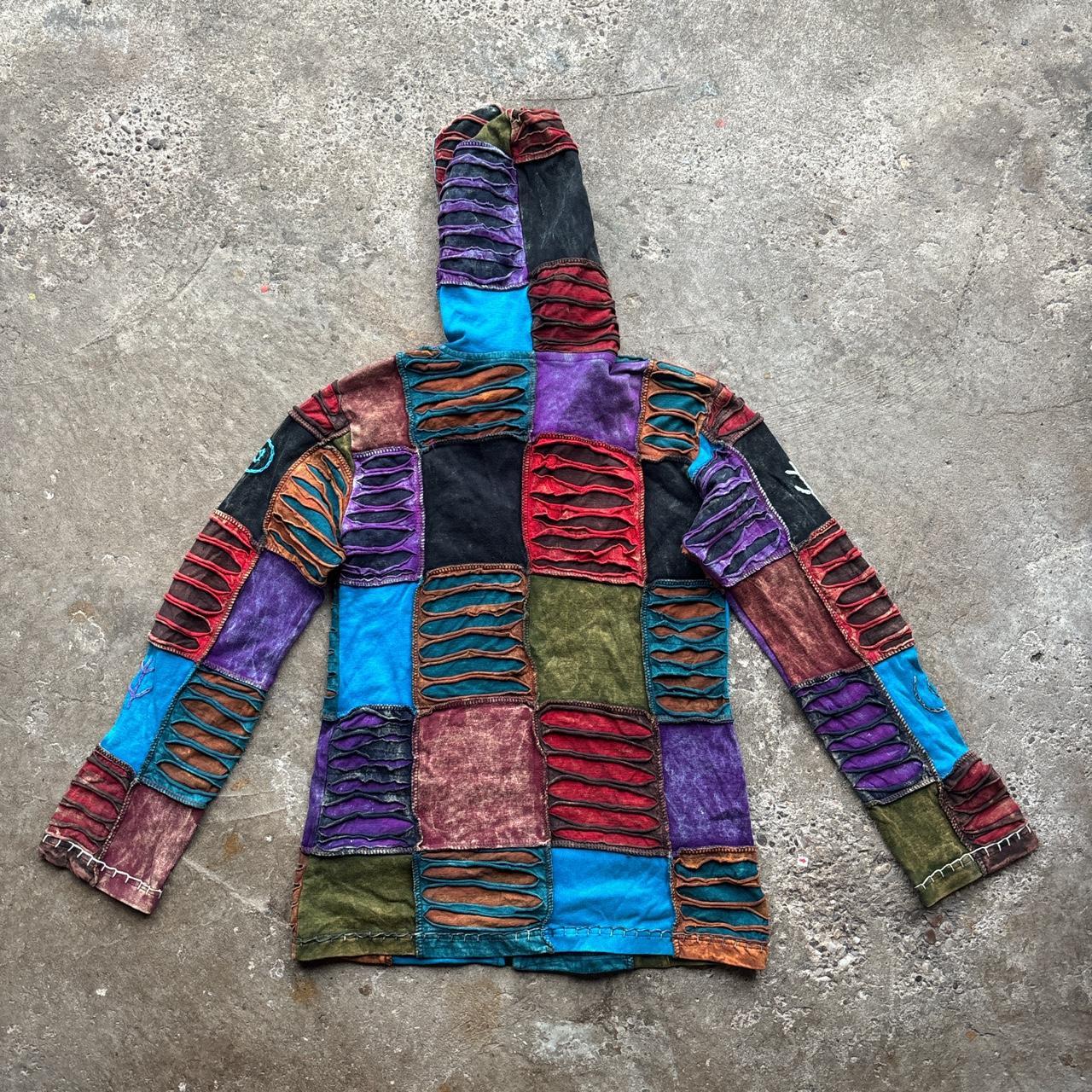 Women's Stonewashed Embroidered Nepalese Hand Made Pixie Cotton Hooded Jacket