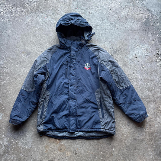 Navy and grey Bolton Wanderers puffer jacket