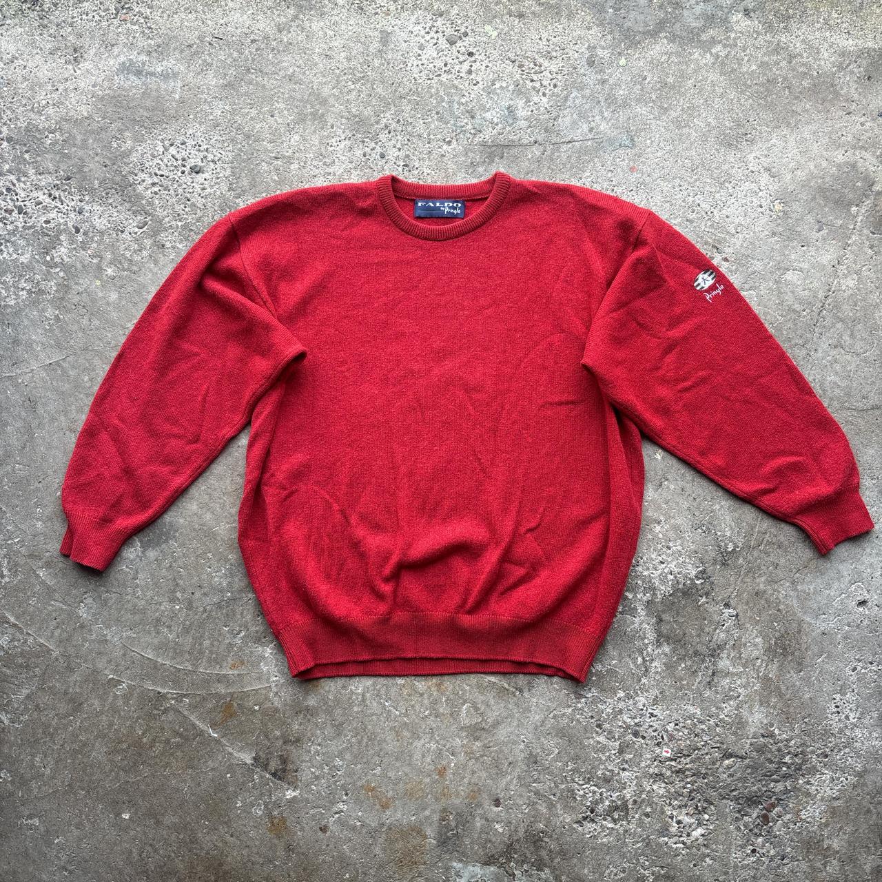 Red Faldo by Pringle wool knitted sweater