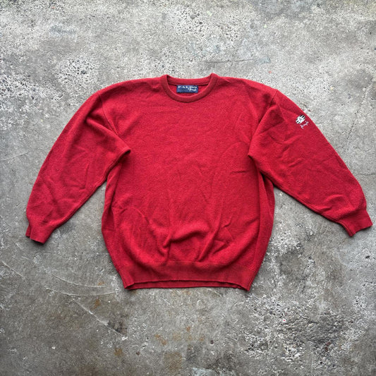 Red Faldo by Pringle wool knitted sweater