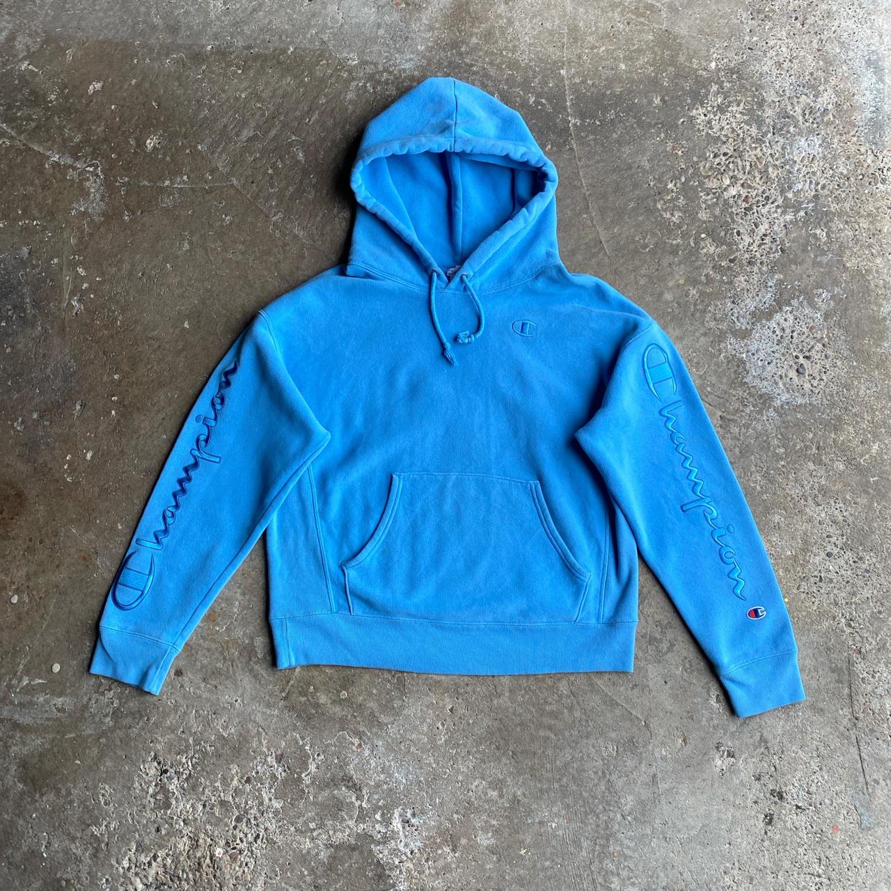 Light Blue Champion Reverse Weave Hoodie - L