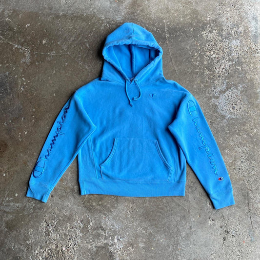 Light Blue Champion Reverse Weave Hoodie - L