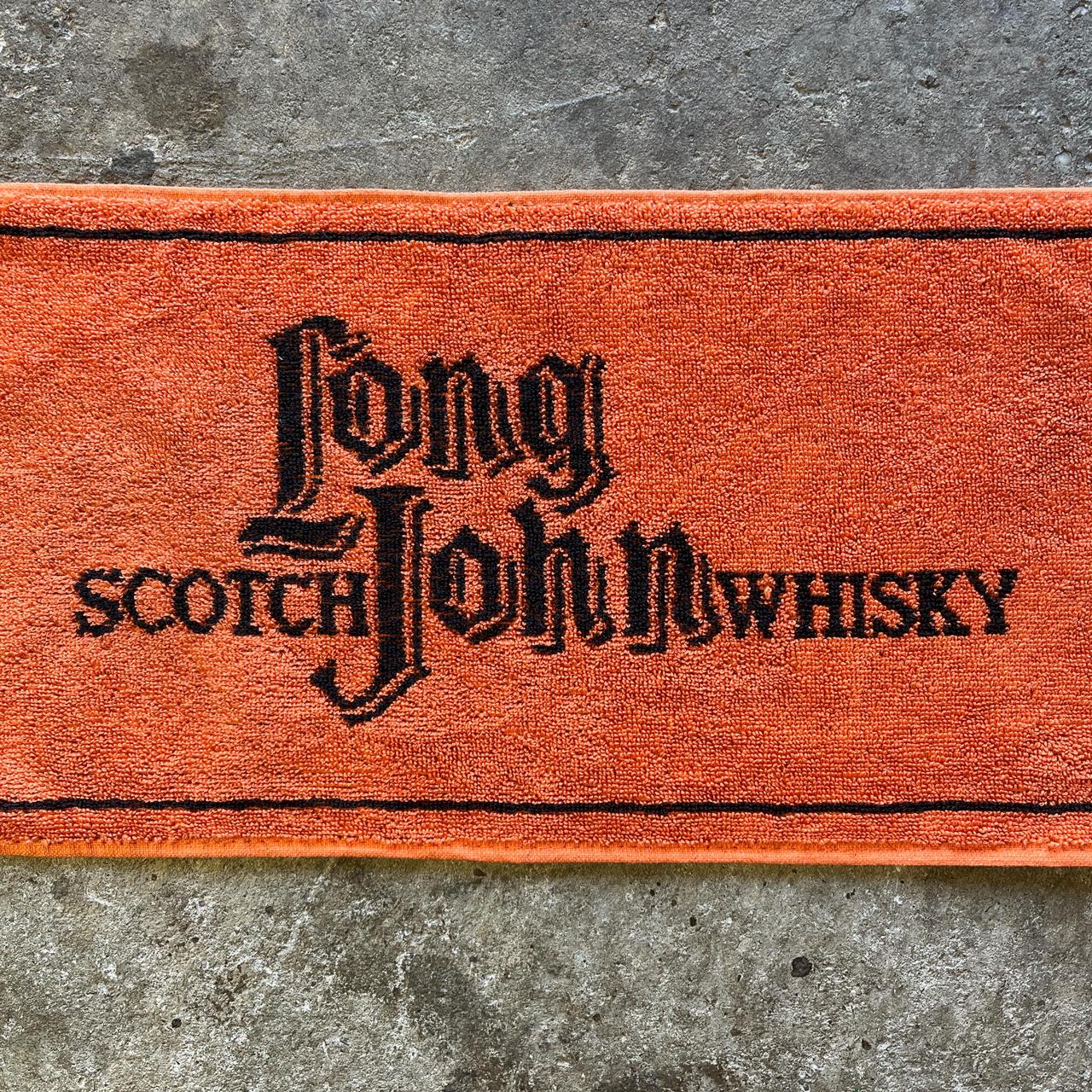 90s cotton ‘Long Scotch John Whiskey’ beer towel