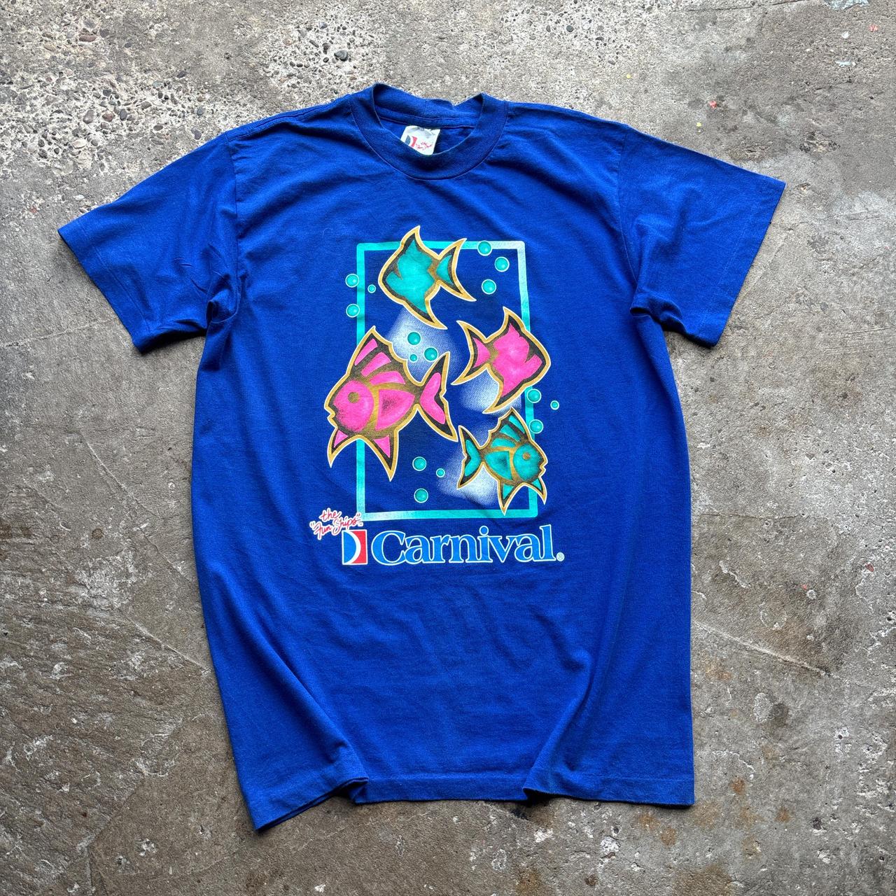 Blue Carnival single stitch graphic tee - L