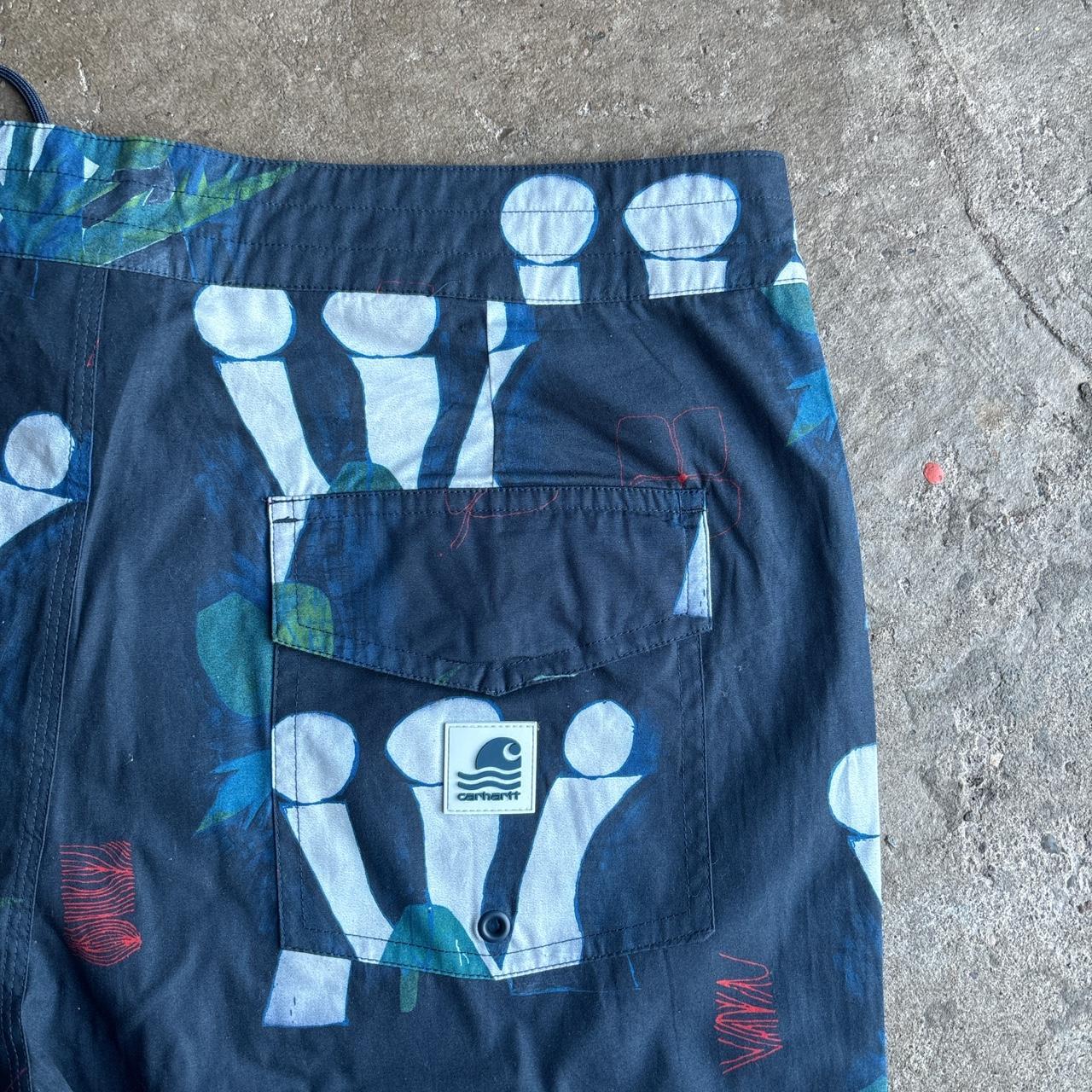 Navy Carhartt WIP Patterned Swim Shorts