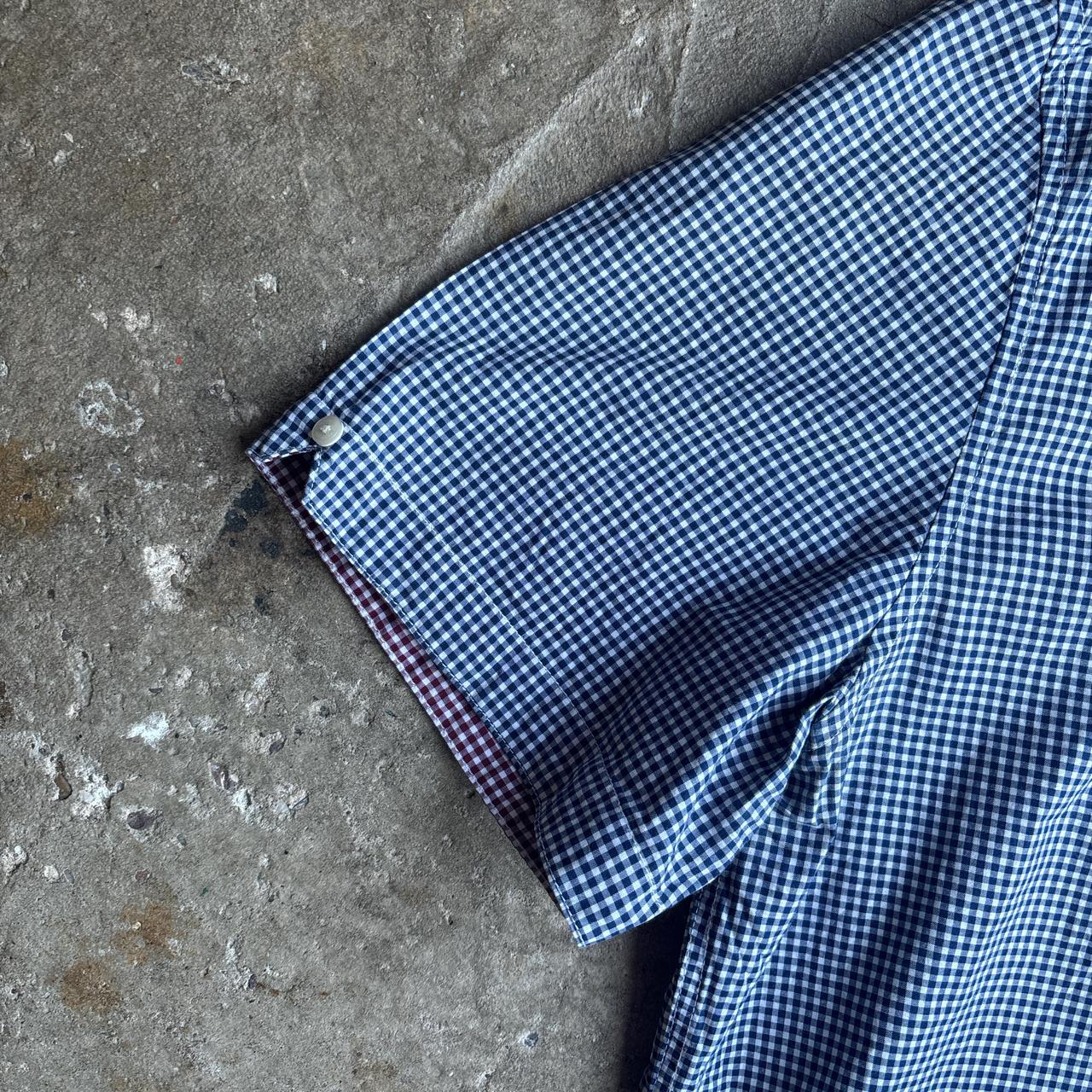 Blue & White Fred Perry Checkered Short Sleeve Shirt