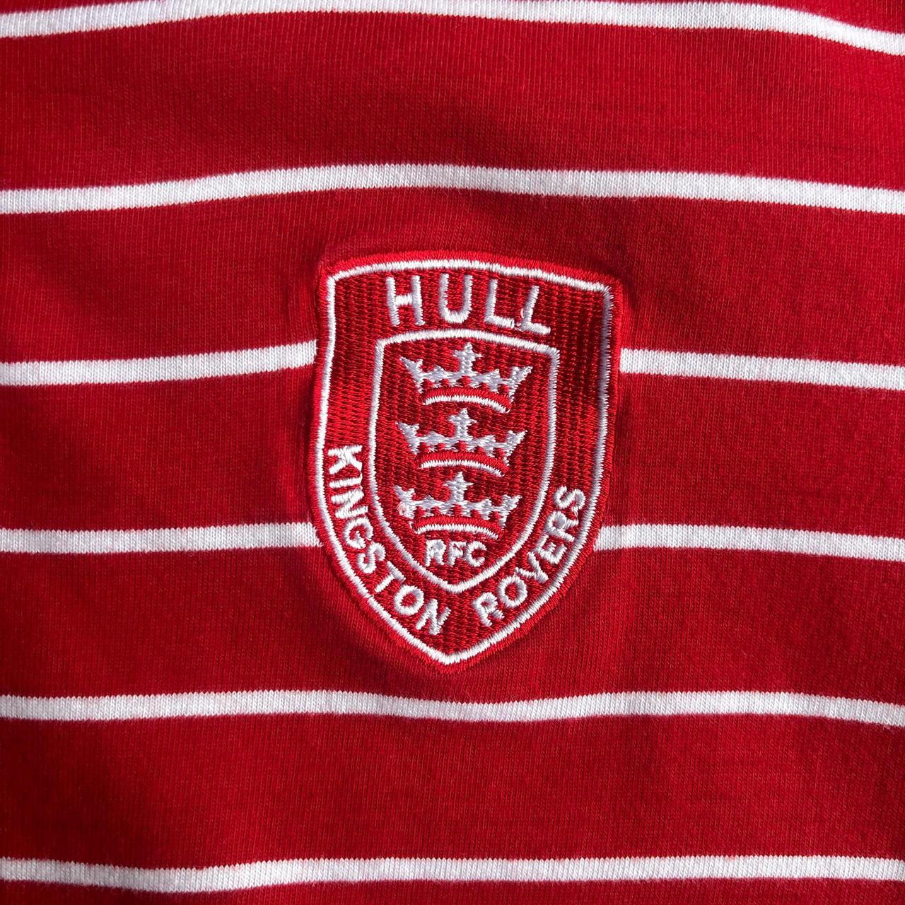 Red & White Striped Hull Kingston Rovers Polo Shirt - M