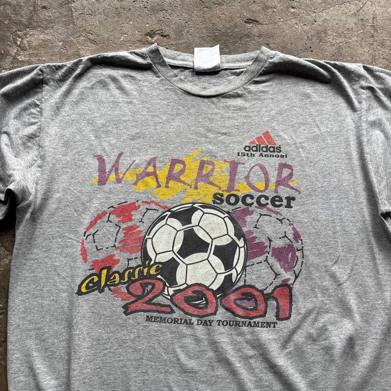 00s Grey Adidas graphic  t-shirt - M